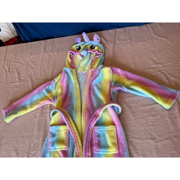 Rainbow Unicorn Hooded Robe Medium 7-8 - Picture 4 of 5